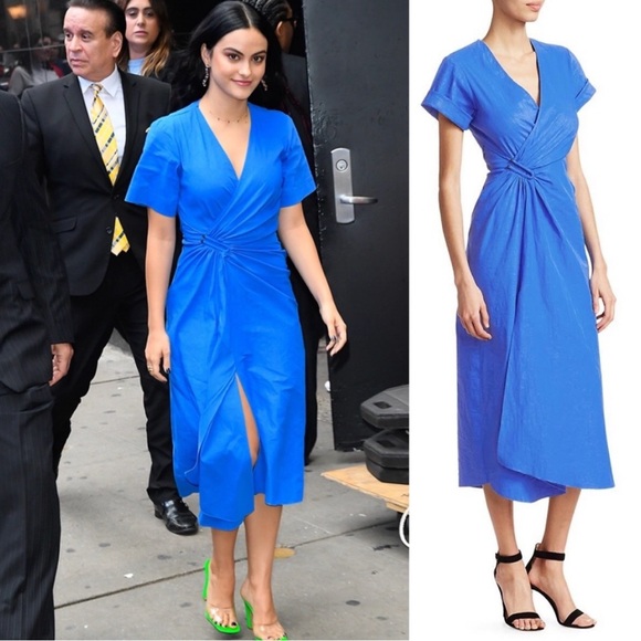 ALC Edie Faux Wrap Linen Midi Dress Size‎ 2